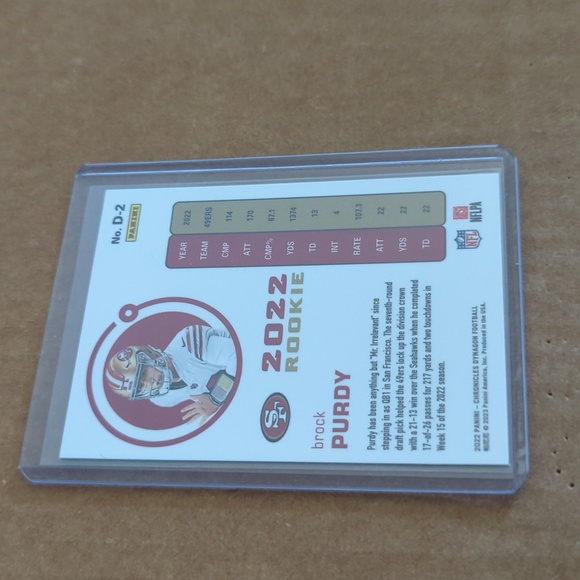 2022 Chronicles Dynagon Brock Purdy Rookie Card 49ers - Picture 2 of 2